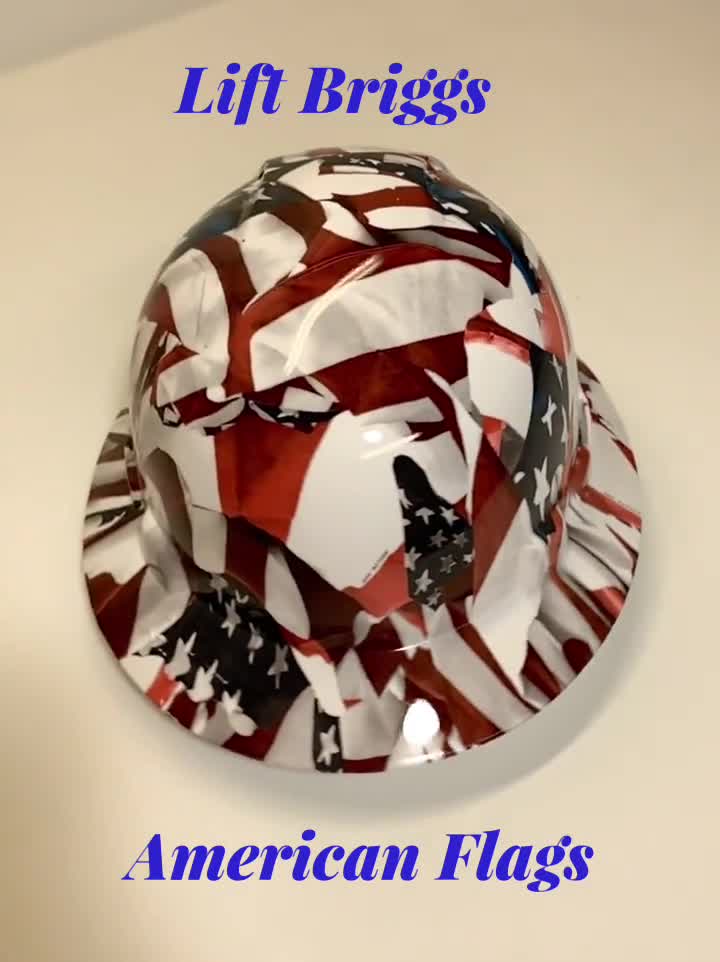 Accessoires Hoeden & petten Helmen Hydro Dip Traditionele Amerikaanse Vlaggen Lift Briggs HBFC-7G Full Brim Vented Hard Hat 