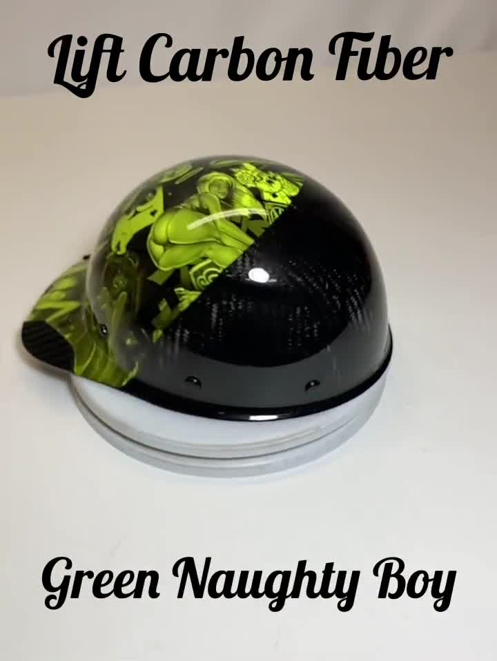 Accessoires Hoeden & petten Helmen Aangepaste Hydro Dipped Black en Hi Vis Green Naughty Boy Lift DAX Fifty 50 Carbon Fiber Cap Style HardHat 