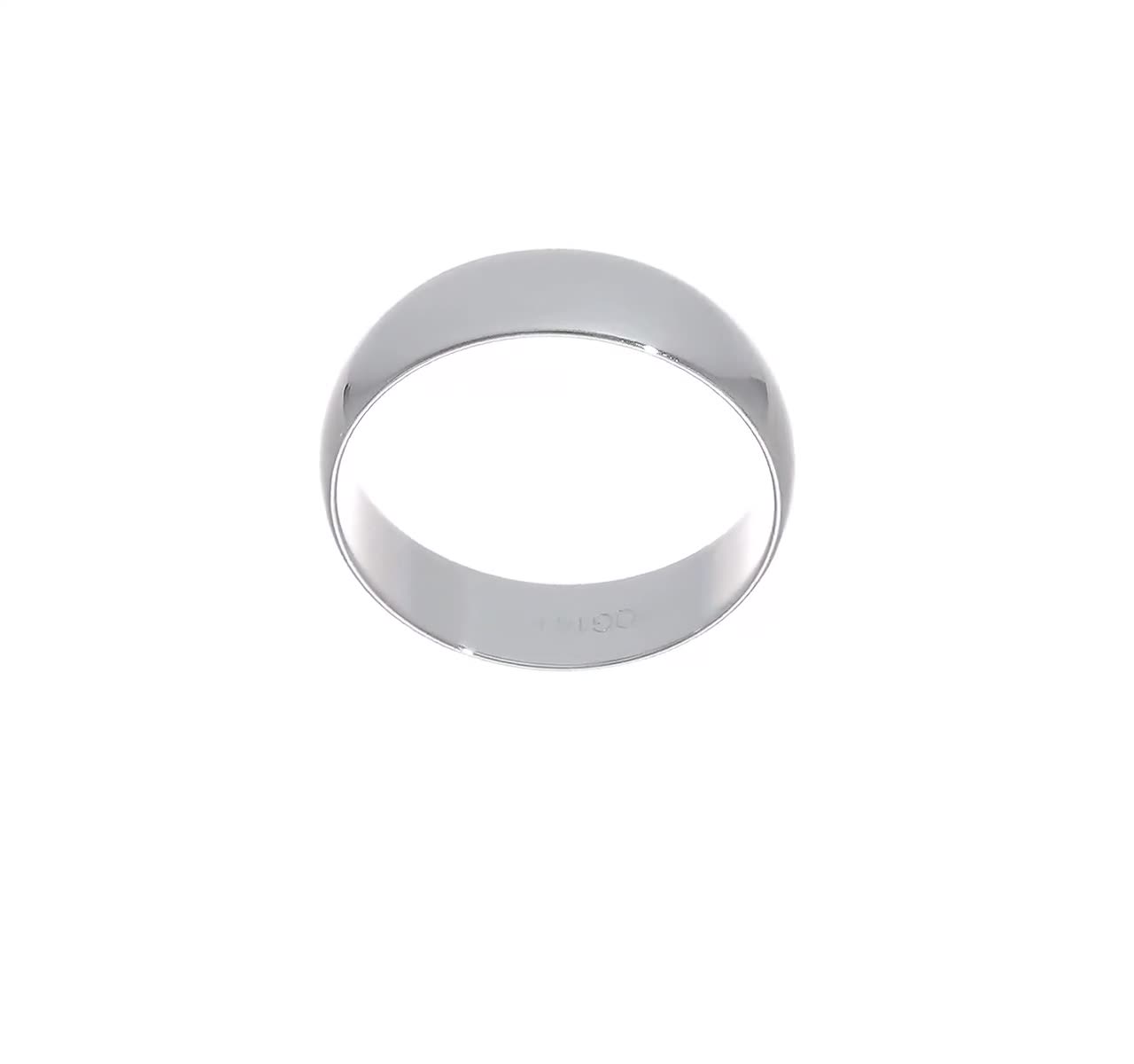 Security Jewelers 10k White Gold 4mm Half Round Band Ring Size 10.5 10kt White Gold