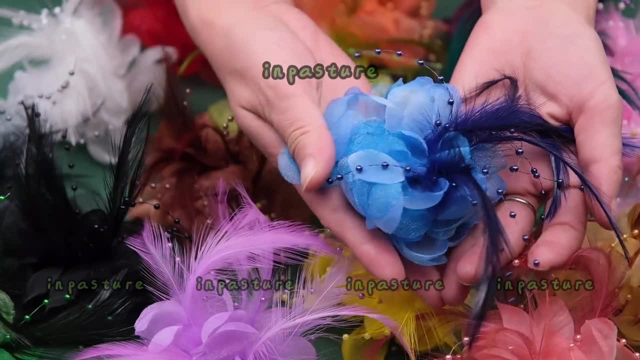18colors 12CM Feather Calliopsis Silk Corsage Brooch Hairpin Prom Wedding Flower 