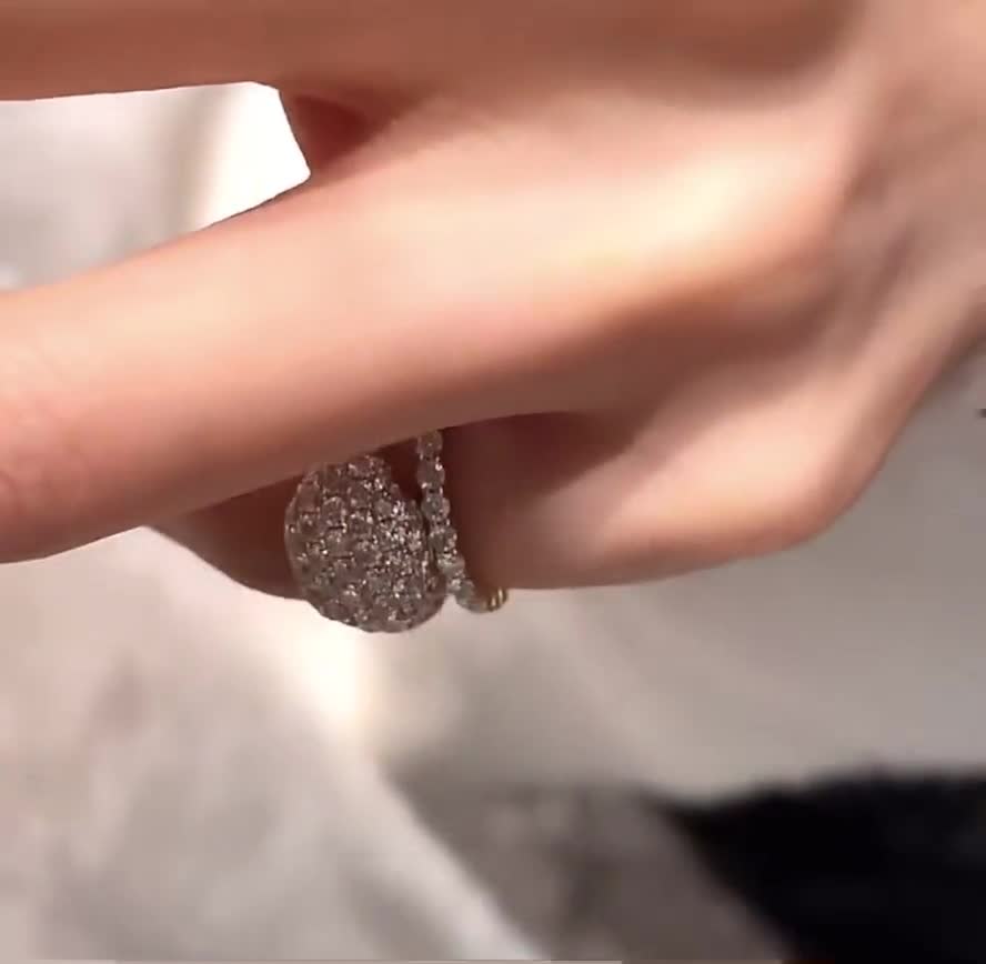 18k Solid Gold Half Eternity Diamond Ring 0.30ct/ Diamond Wedding Band/  Stackable Ring/ Minimalist Ring