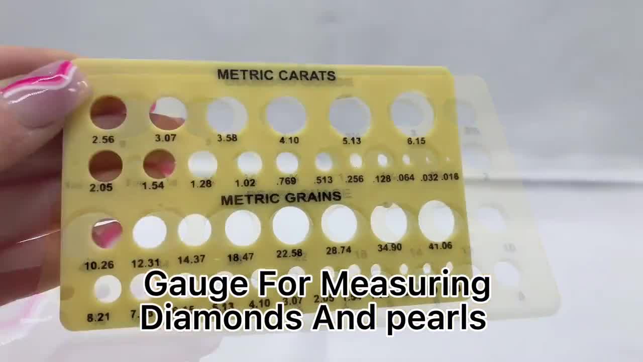 Pearl & Diamond Carat Metric Grain Measuring Gauge Gemstone Rule Size Sizer Tool 