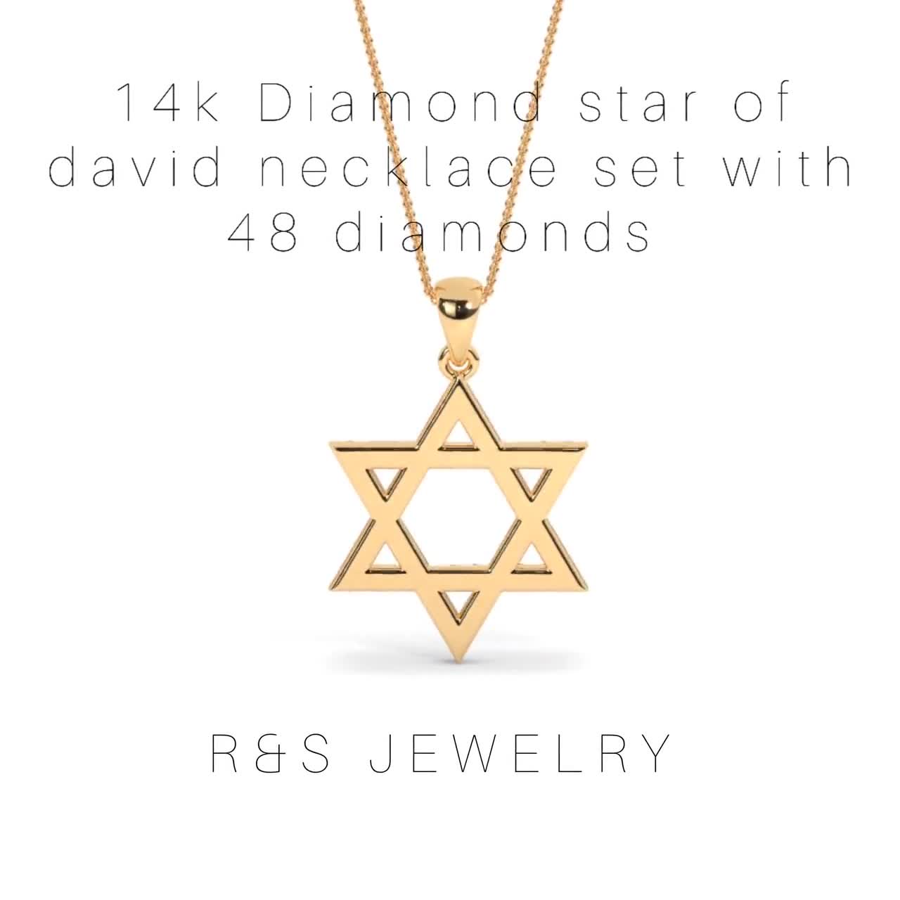 Diamond Star of David Necklace / 14k 