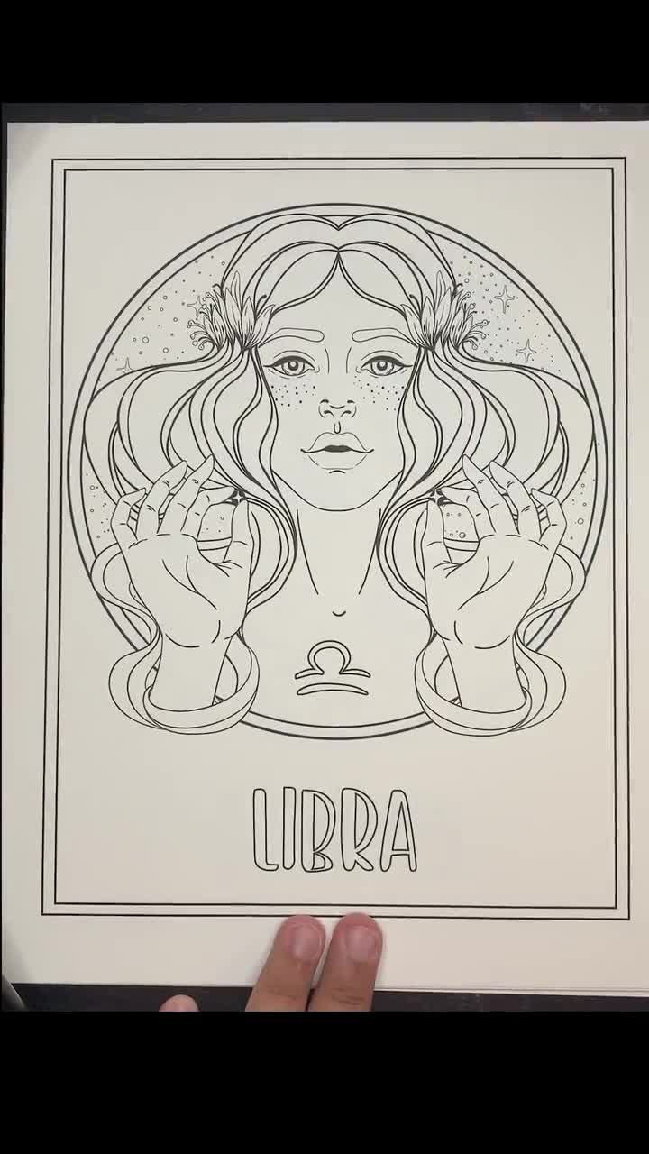 printable zodiac coloring pages printable coloring pages etsy