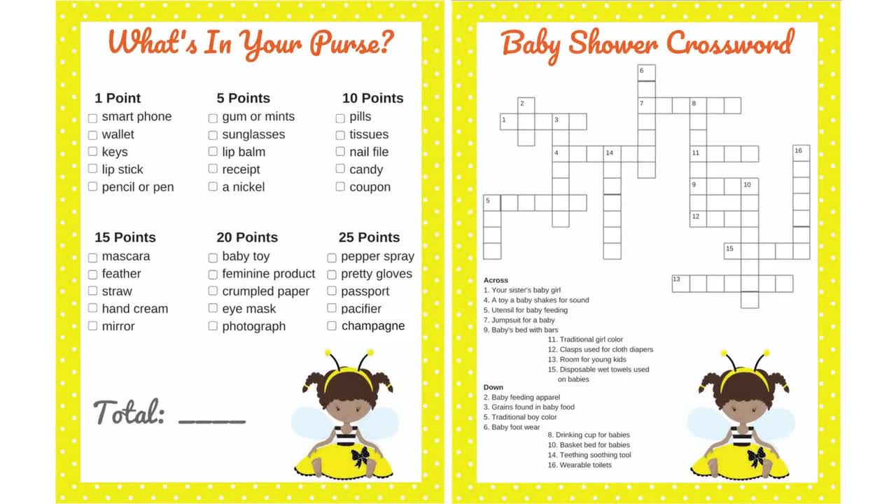 Adoption Shower Party Games for the Adoptive Parent | Celebrating the Arrival of an Adopted Baby or Toddler | Cute Girl Yellow Party Games