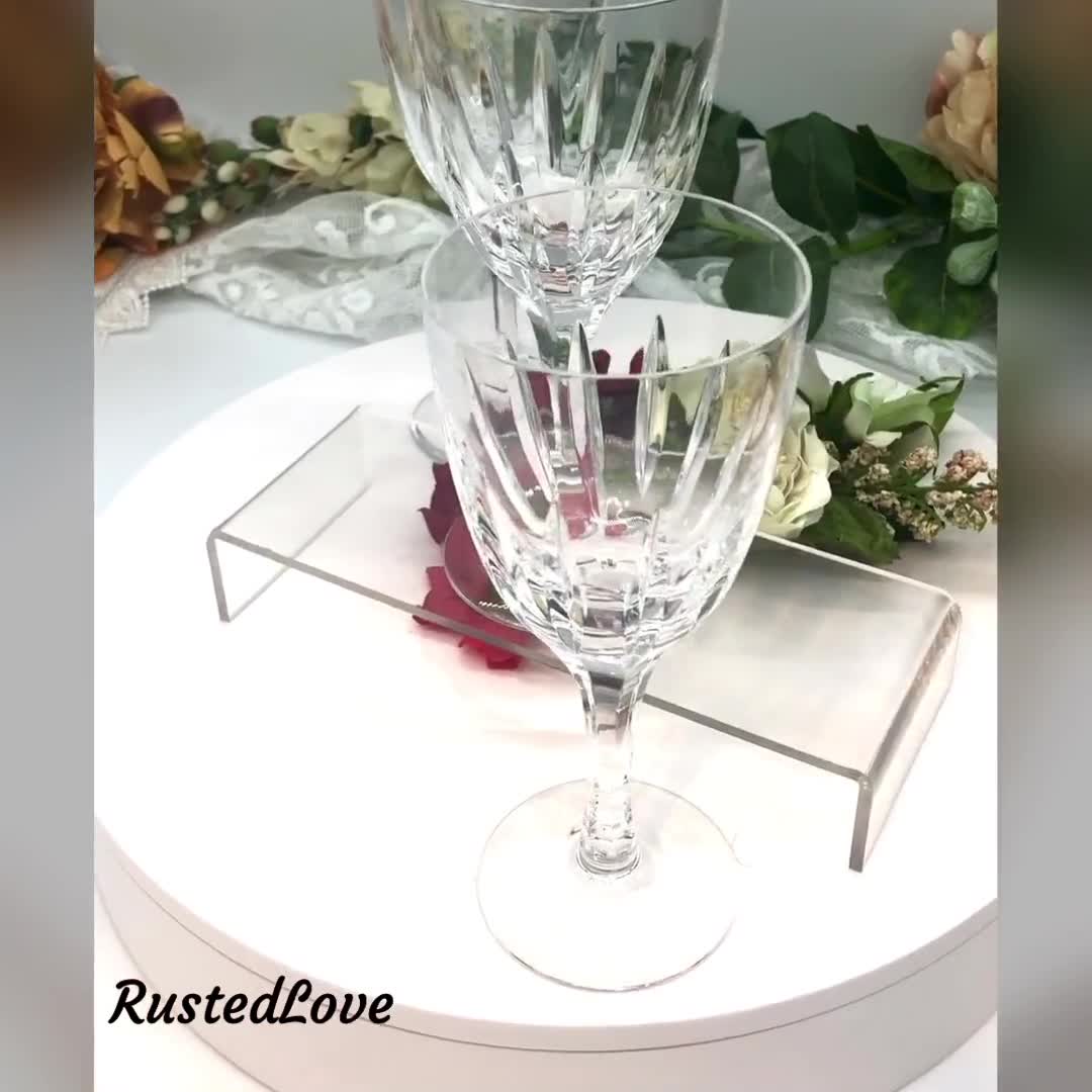 Atlantis CASTELO Crystal Wine Glass or Goblet MultiSided Stem 6 3/4" Tall 