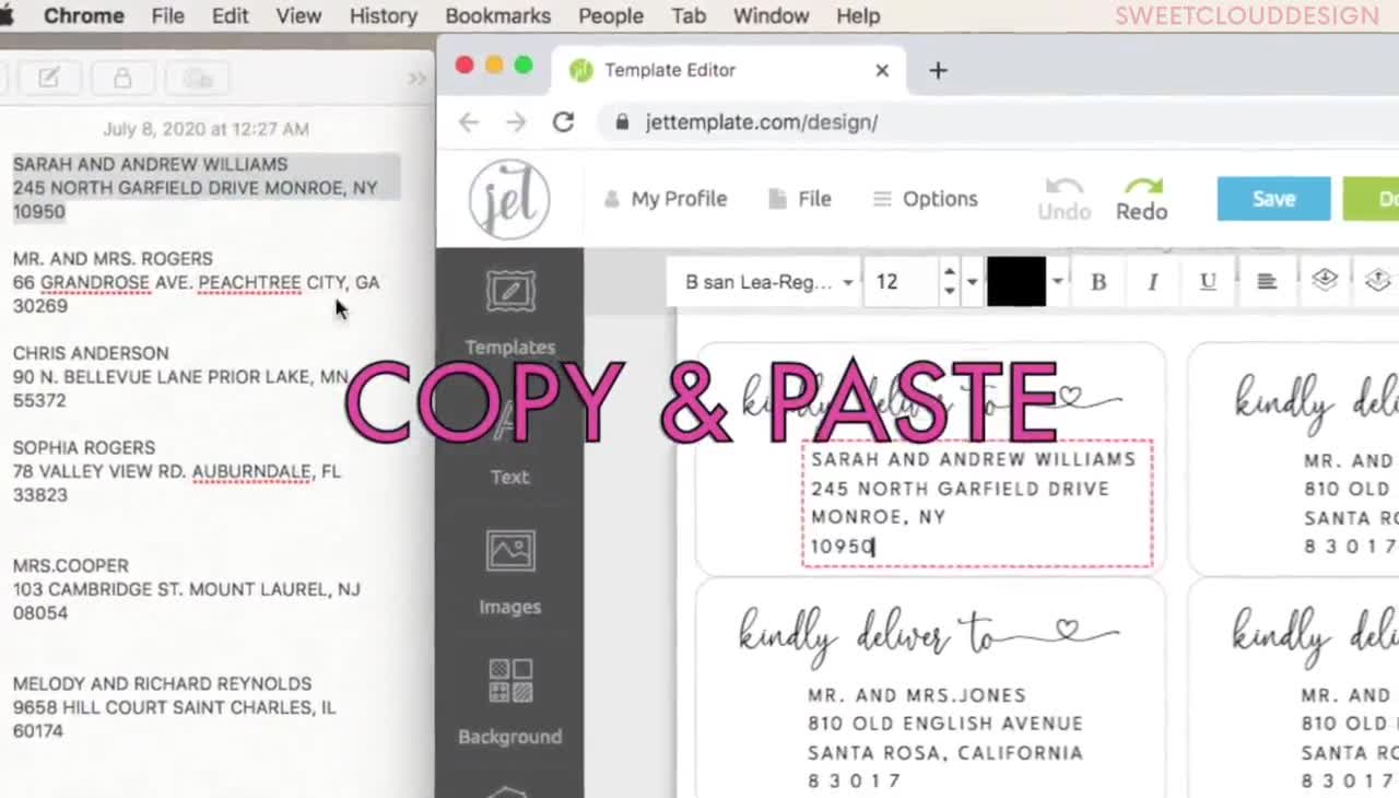 Envelope Address and Return Label Template Avery Printable Minimalist Address Label 4x2 Address label Modern envelope address Editable Label