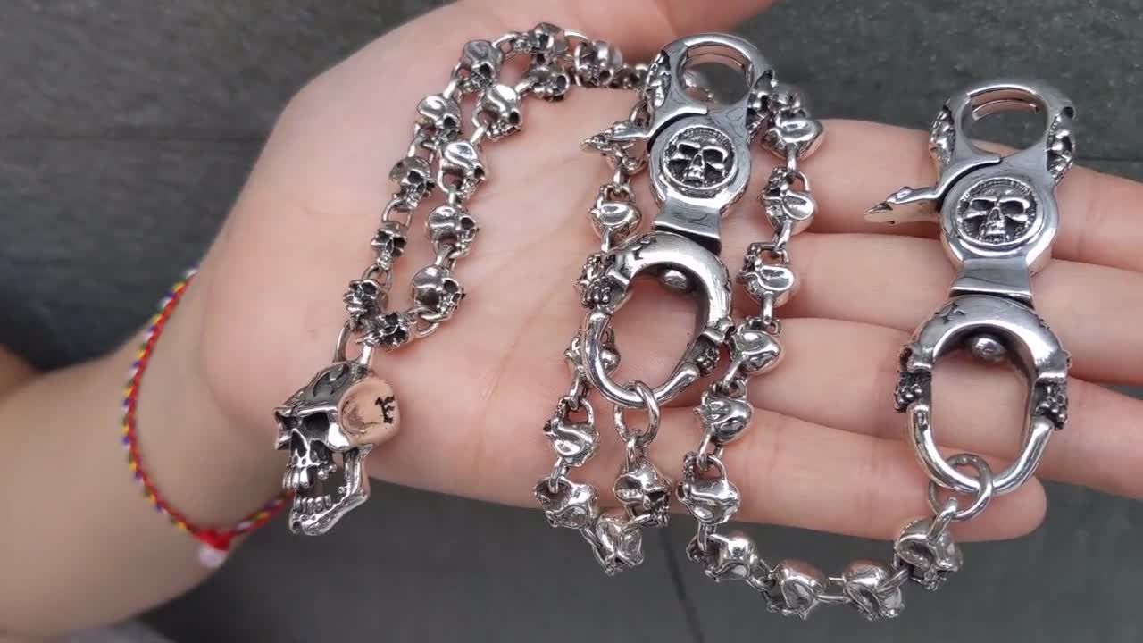 HEAVY DEVIL HEAD WALLET CHAINS jewelry chain fashion security aafety holder 