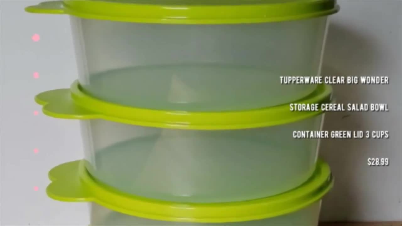 NEW Tupperware Set of 4 3 Cup Big Wonder Cereal Snack Salad Ice Cream Bowls 