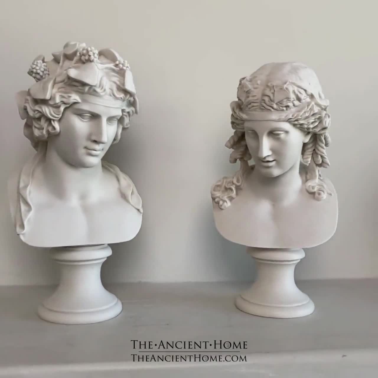 Dioniso/Bacco e Companion 2 busti di marmo di Carrara 