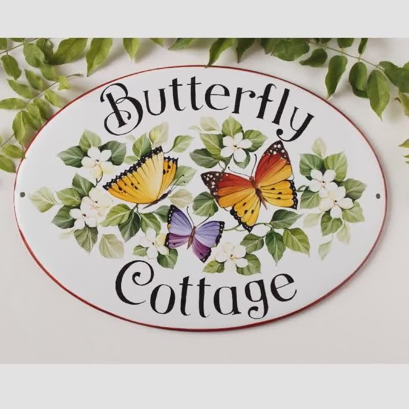 Personalised Purple Butterfly Plaque/Sign/Gift Garden Shed House Name Cottage 