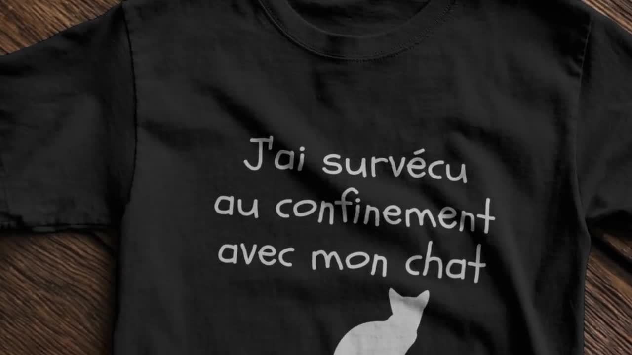 J Ai Survecu Au Confinement Avec Mon Chat Ou Chien Tshirt Etsy