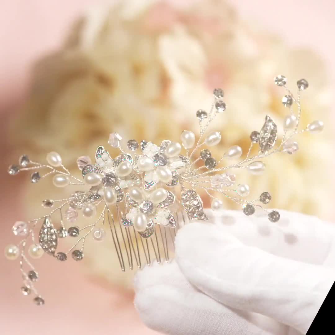 Crystal Bridal Hair Comb Crystal Bridal Hair Accessories Veil | Bridal  Wedding Crystal Alloy Hair Accessories Hair Comb Pearl Pin Coil Hair Iron |  