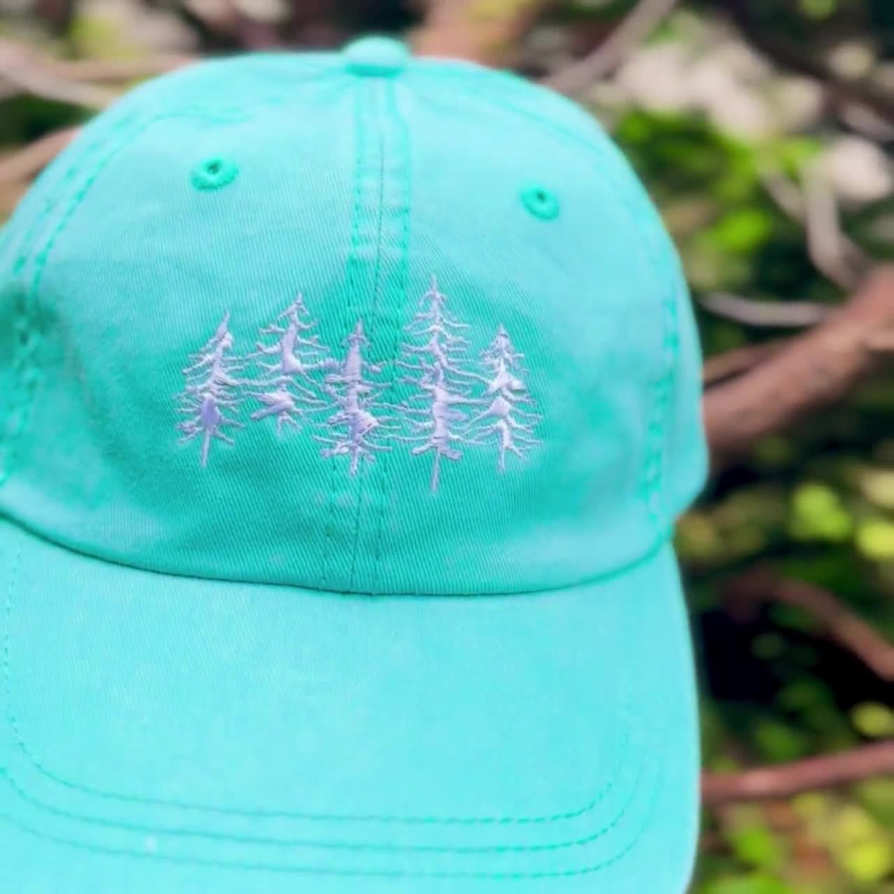 Dad Hat Embroidered Forest Trees Green Hiking Hat Unisex Hiking Nature Gifts for Him Her Accessoires Hoeden & petten Honkbal- & truckerspetten 100% Cotton Washed Baseball Cap Men Adjustable 