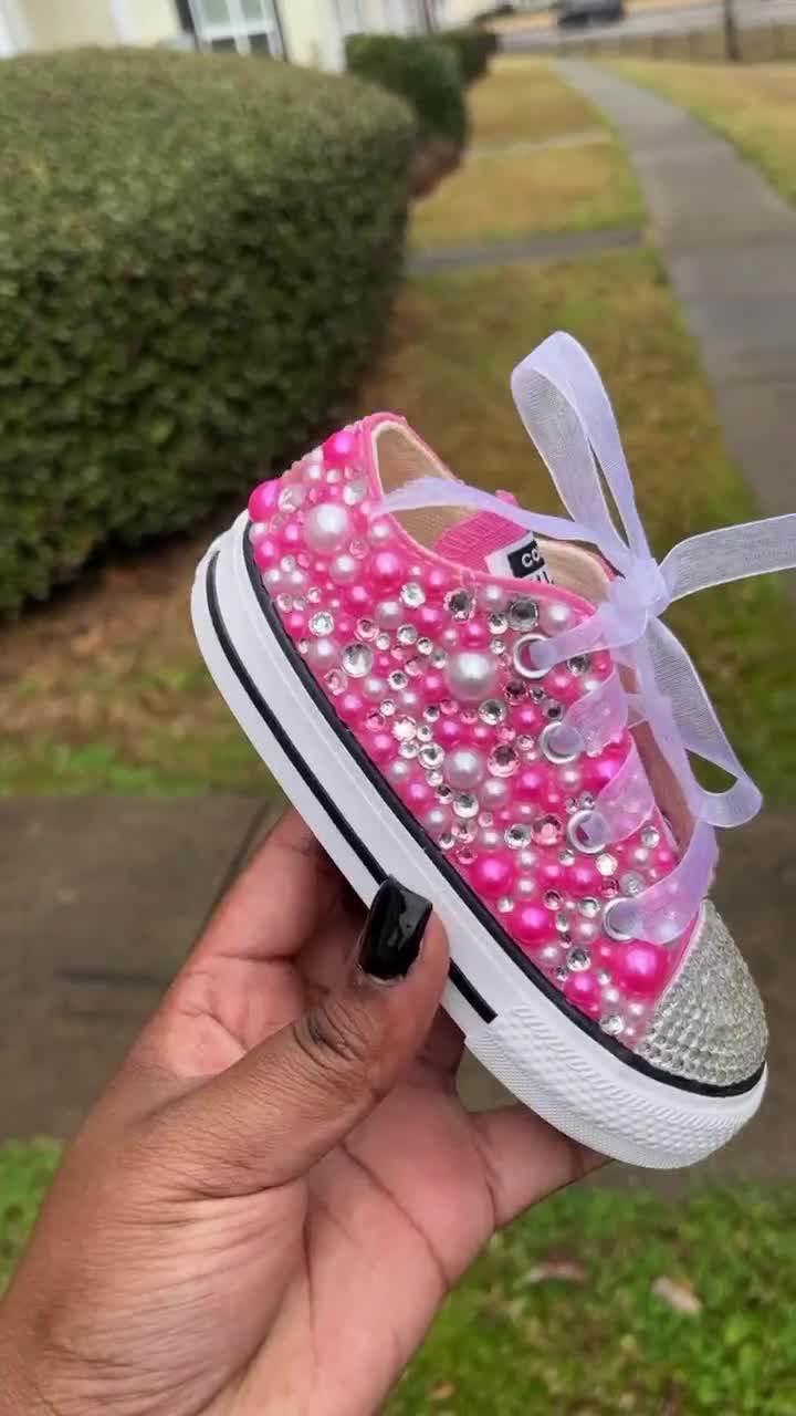 Schoenen Meisjesschoenen Sneakers & Sportschoenen PLEASE READ DESCRIPTION Pink Bling Toddler/Little Girl Converse 