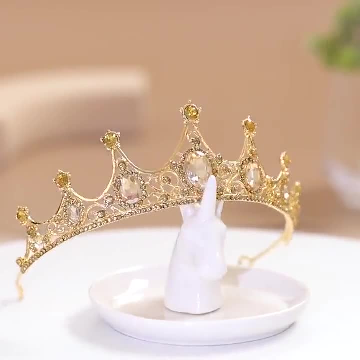 Handmade Bridal Heart Rhinestones Crystal Prom Wedding Crown Tiara 7912