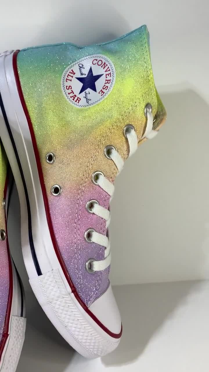Lagere school token rietje Custom Dyed Pastel Rainbow Converse All Star High Top Shoes - Etsy Singapore