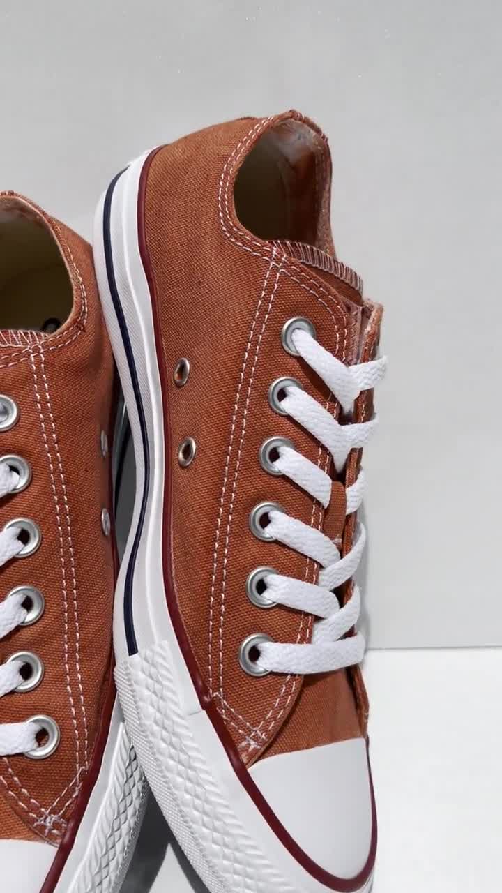 Custom Dyed Solid Burnt Orange Converse All Star Low Top Shoes - Etsy
