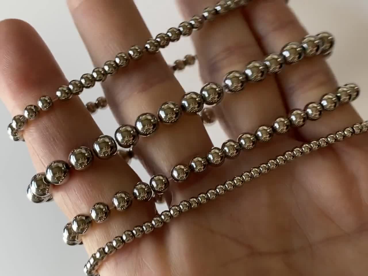 stainless steel beaded bracelet