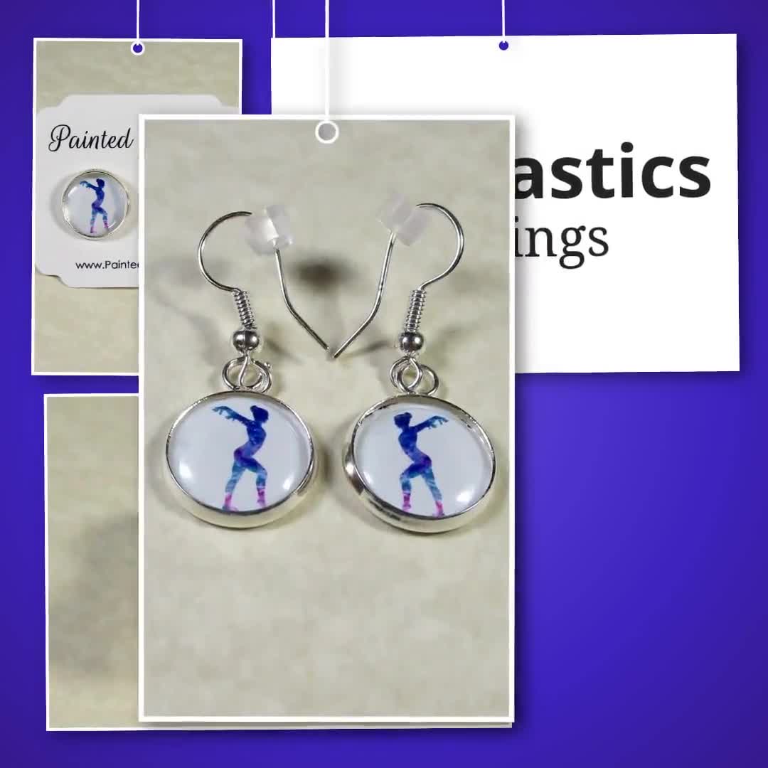 Earrings with Gymnastics Decals 