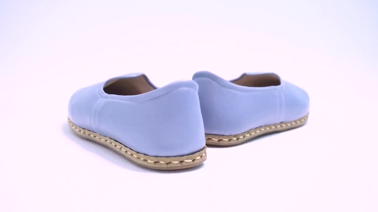 viernes negro venta zapatos de mujer plana Mujer azul color cuero slip Ons mocasines de cuero hechos a mano Bodas Regalos y recuerdos Regalos para las damas de honor zapatos yemeníes turcos regalo para ella 