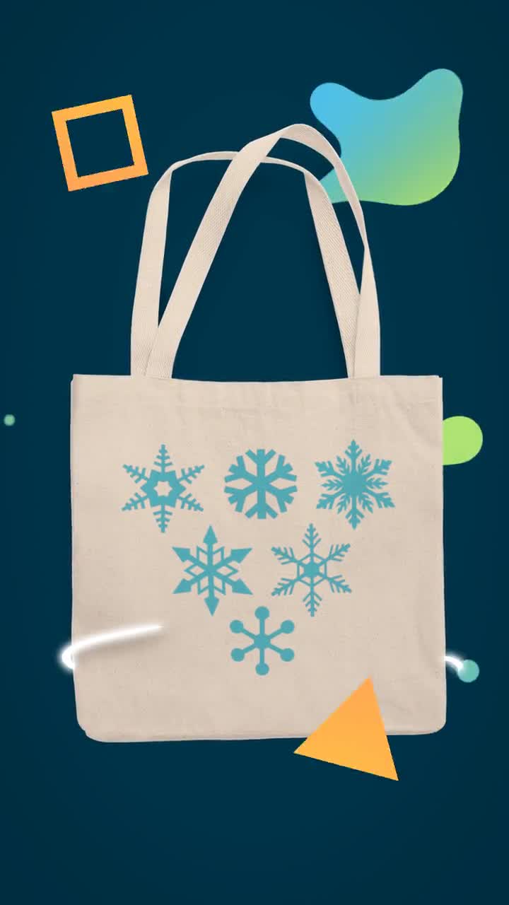 Women Unisex Gift For Christmas Men Blue Snowflakes Tote Bag