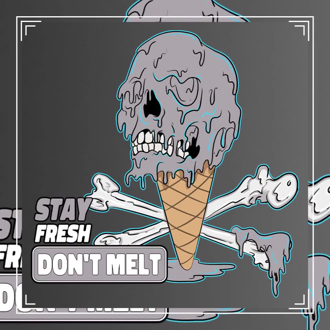 Melting Skull Print Scary Ice Cream Clipart Funny Zombie - Etsy Denmark