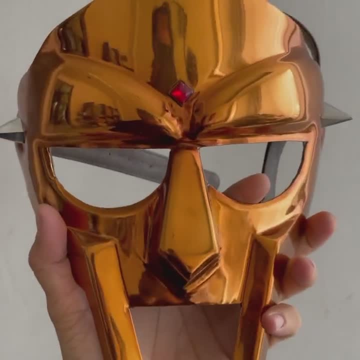 MAD Médiéval MF Doom Gladiator Mask Mad Villain Golden Finish Laiton Visage... 