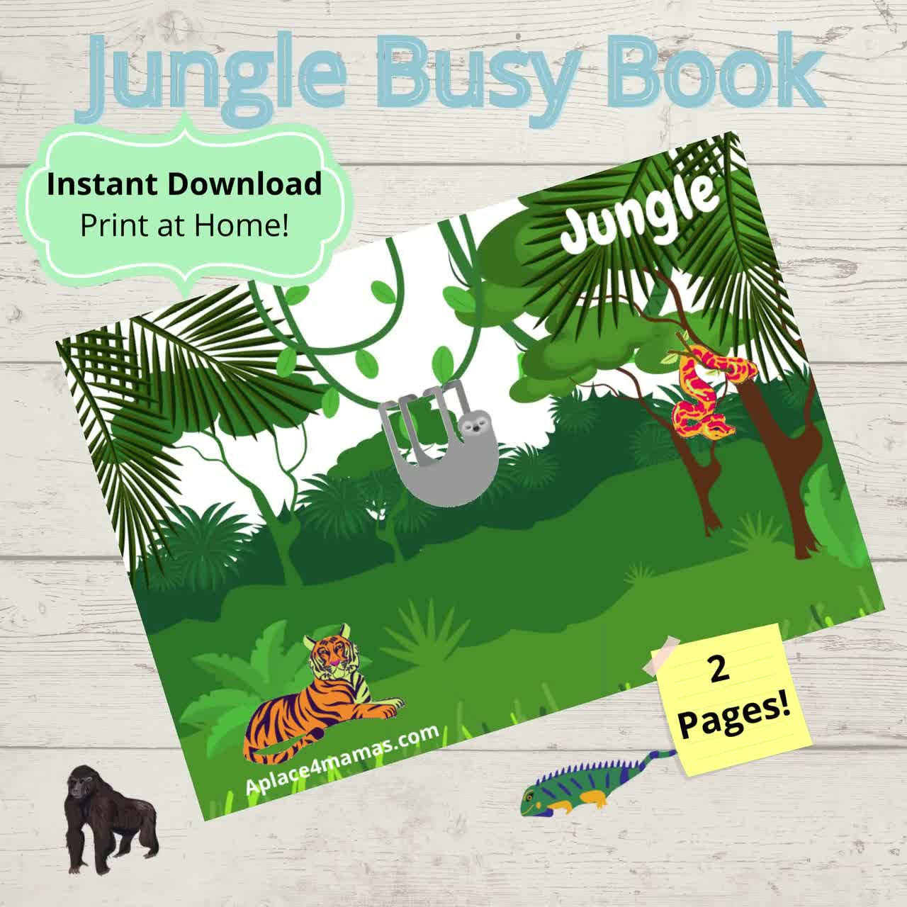 jungle worksheet preschool worksheets jungle animals etsy