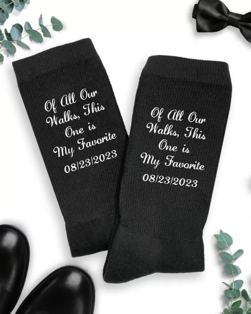 personalized socks Kleding Gender-neutrale kleding volwassenen Sokken & Beenmode brides father gift Father of the Bride Gift of all our walks this is my fav father special socks for a special walk 
