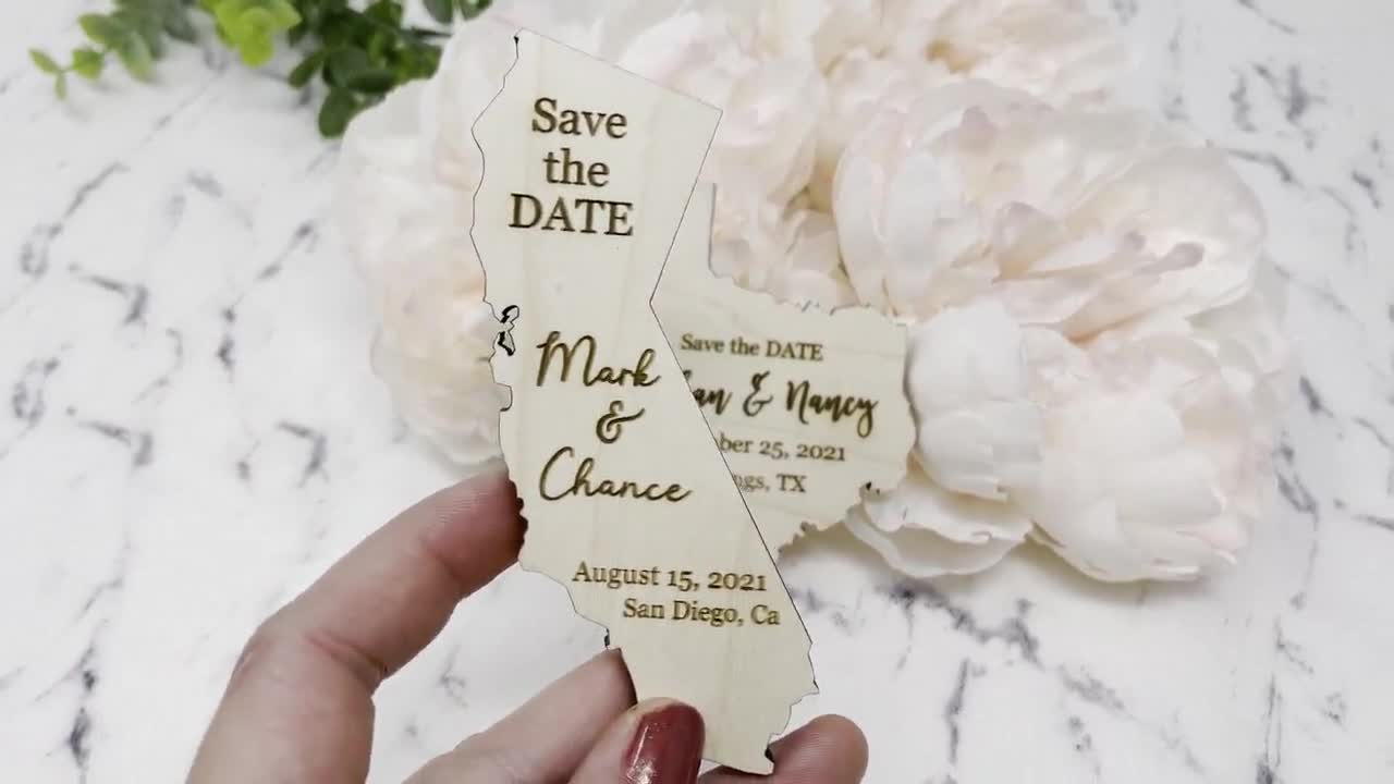 ** SAVE THE DATE ** EN BOIS SCULPTÉ Craft Shape-Personnalisé Save the Date plaque. 