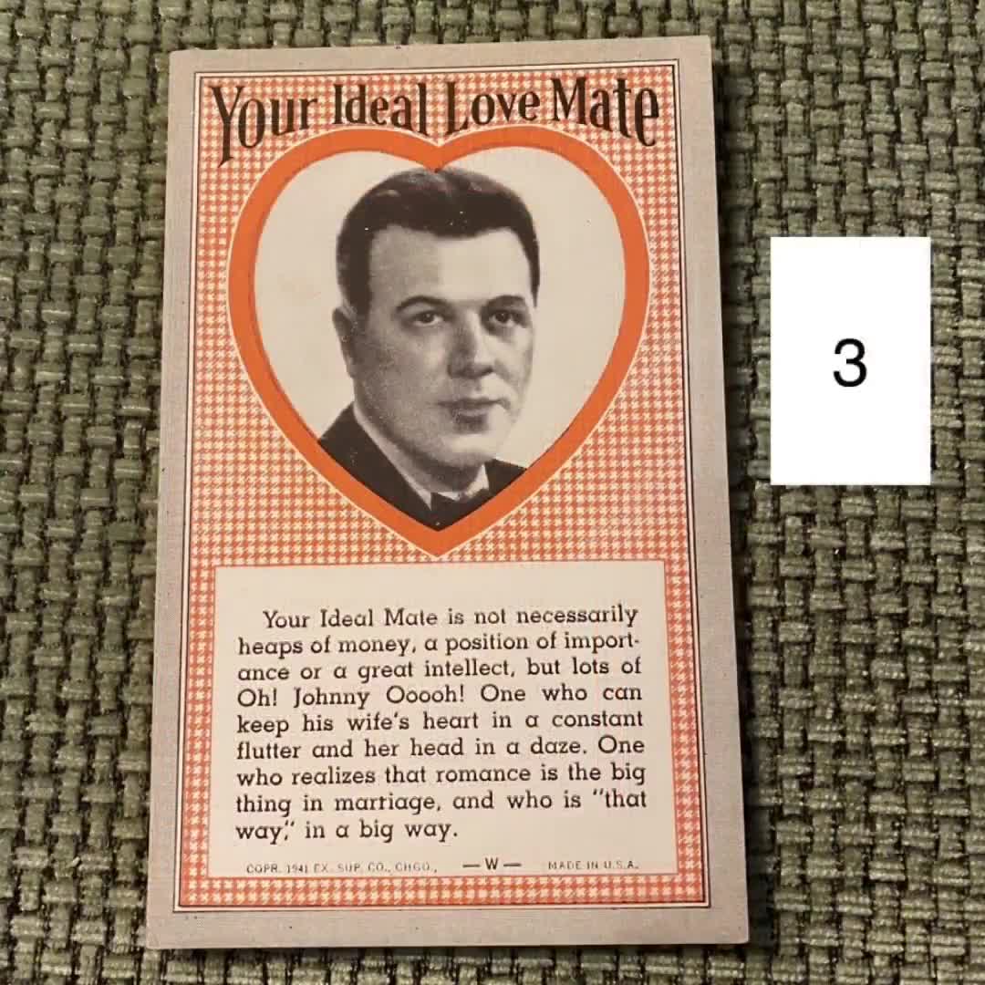 Vintage 1941 Your Ideal Love Mate Cards. Your Choice of - Etsy