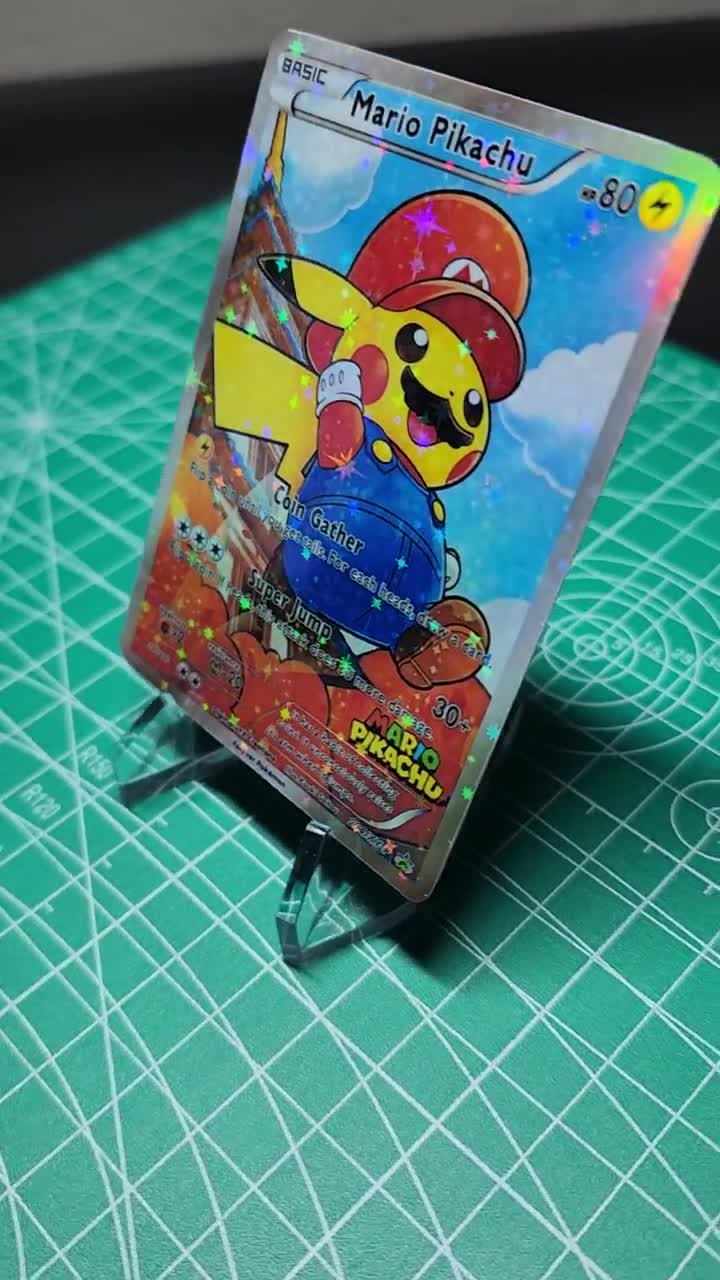 Custom Mario Pikachu Poncho Promo Card Fully Translated From Etsy