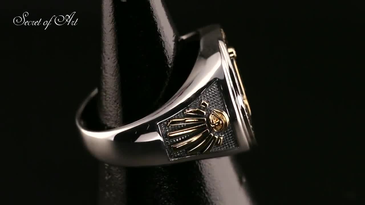 Masonic Ring Signet Ring Freemason Master Mason Freemasonry - Etsy Singapore