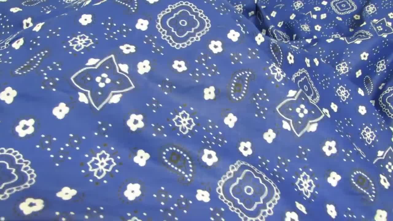 Poly Cotton Printed Fabric Paisley Bandanna YELLOW - Etsy
