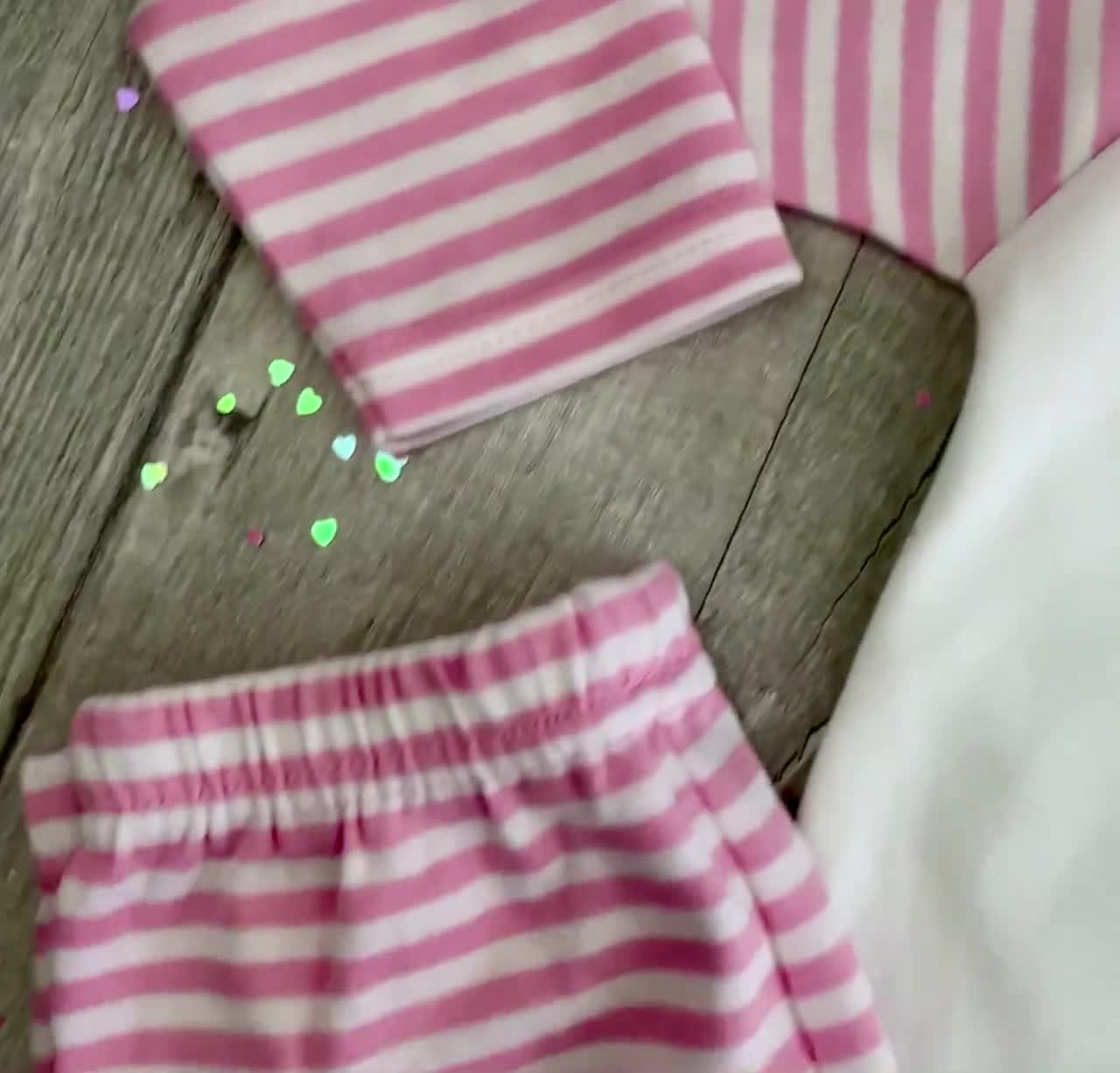 PERSONALISED FLOWER GIRL PINK White Stripe PYJAMAS Baby SLEEPWEAR PJS WEDDING 