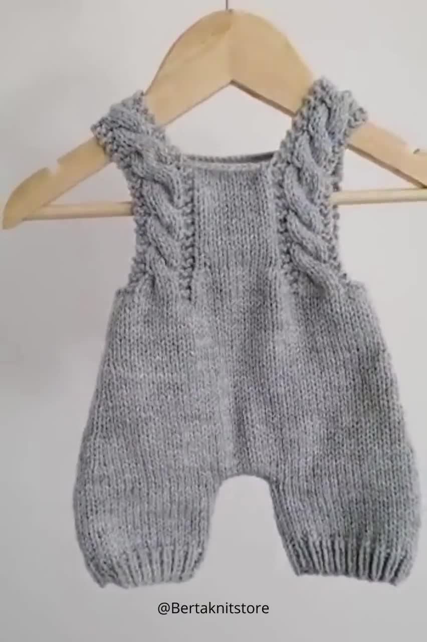 18-24 mths  hand knitted dungarees