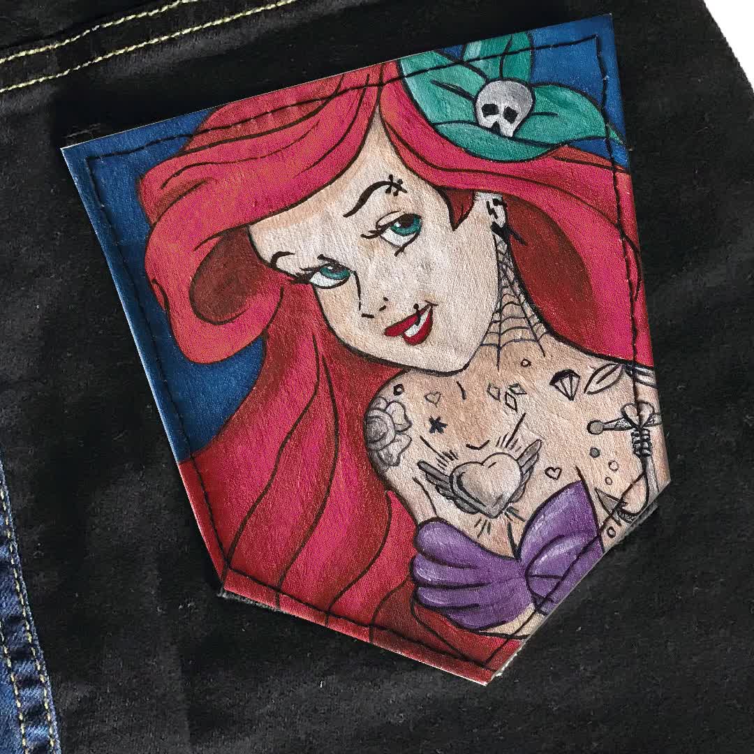 Custom Hand Painted Pocket Patches: Punkd up Princess - Etsy