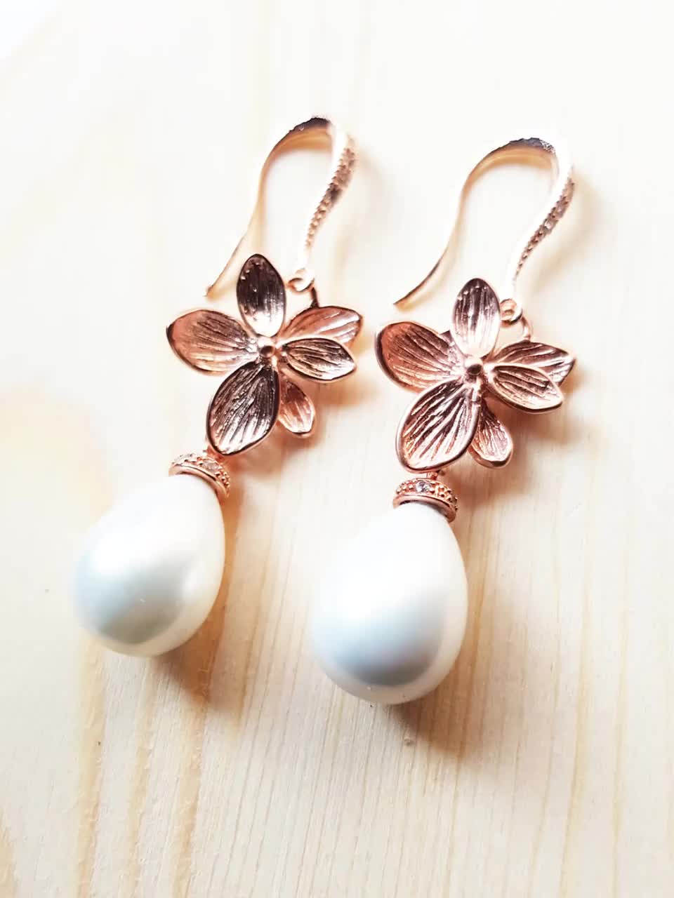 rose gold artificial earrings