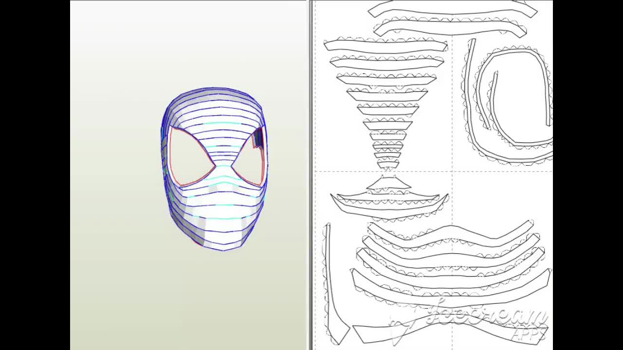 DIY Spiderman Faceshell Papercraft Pattern Template Pepakura - Etsy