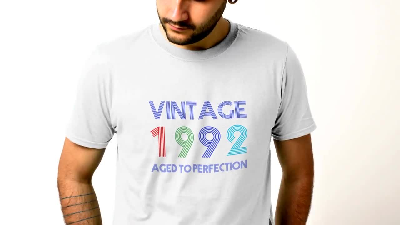 Femme T-Shirt Vintage 1992 aged to perfection 14 couleur 