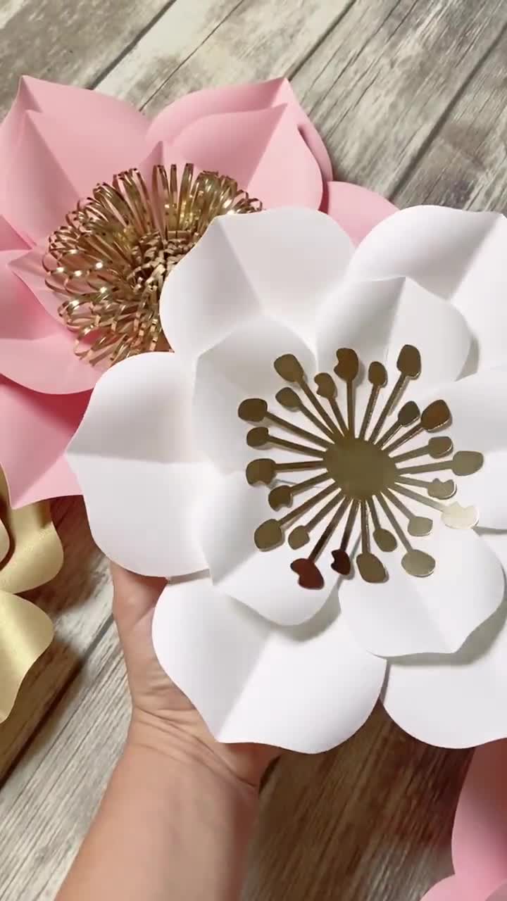 Decoración de pared de flores de papel para niñas Habitación - Etsy México