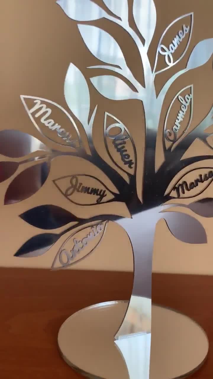 Laser cut Family tree Freestanding up to 10 names personalised. 