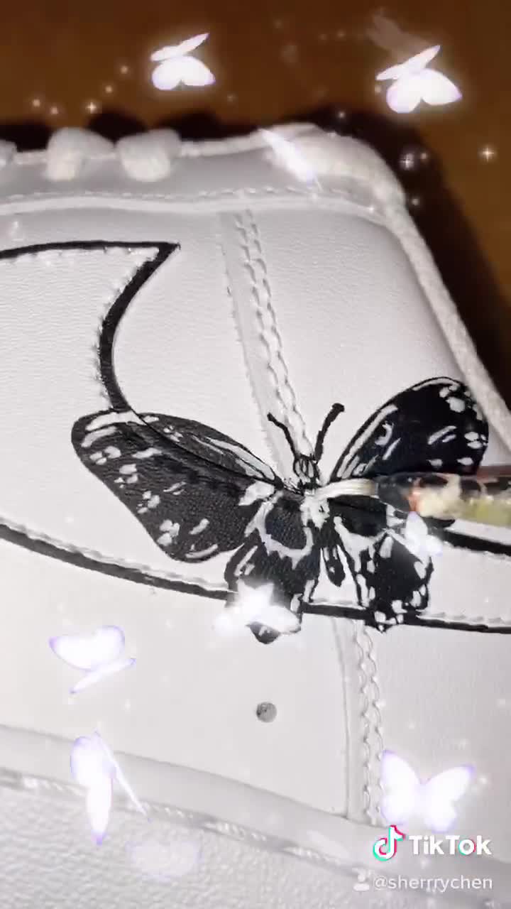 Black Butterfly Air Force 1s - Etsy 