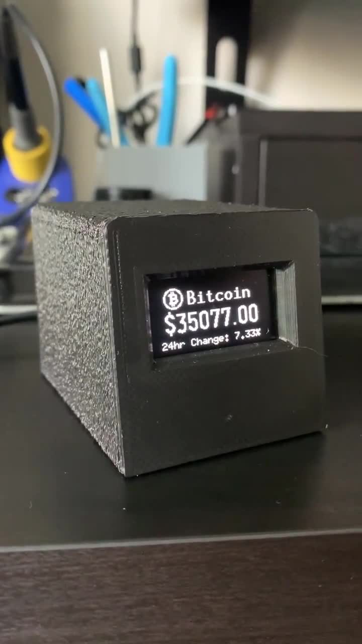 Mini Crypto Coin Price Ticker Display Wi-Fi Black 