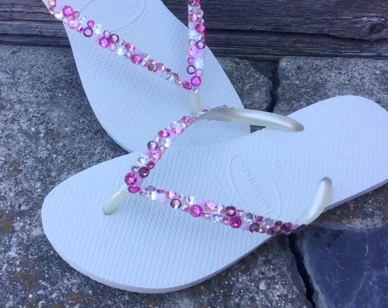Designer rose paillettes beach fit tongs été sandales chaussures taille 5 38 US7 