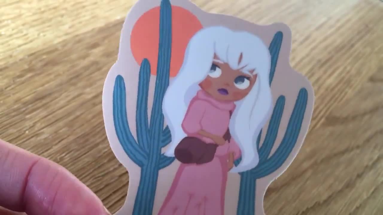 Cactus Desert Blythe Doll Vinyl Holographic Sticker