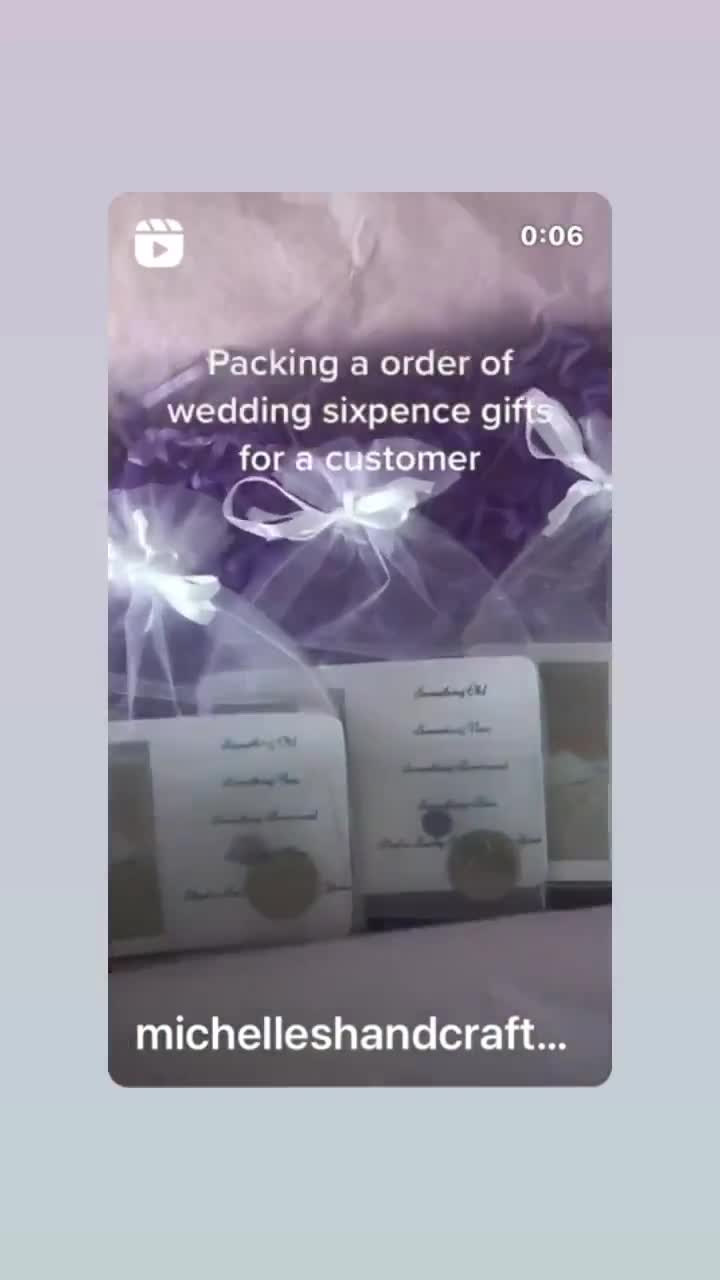 Pristine Lucky Sixpence Wedding Keepsake Gift Flower Girl with bag UK FREE POST 