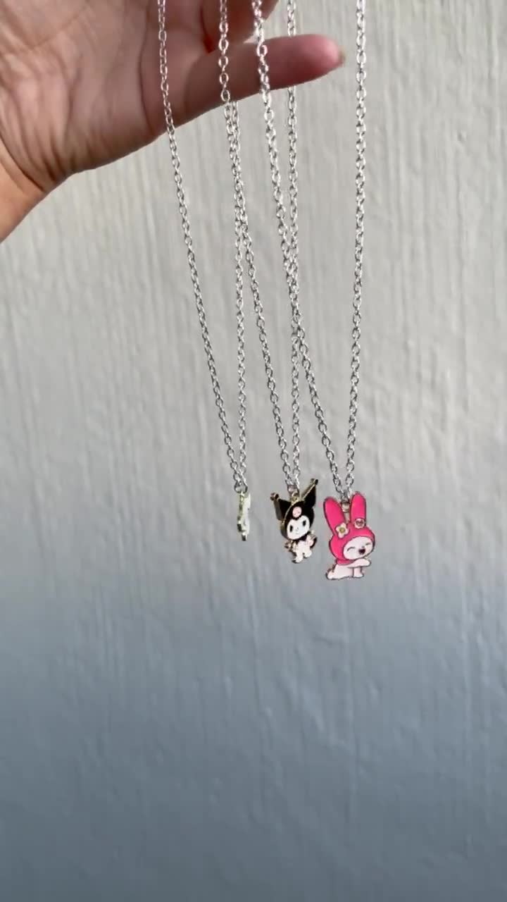 Kawaii cute handmade *My Melody* necklace on silver chain