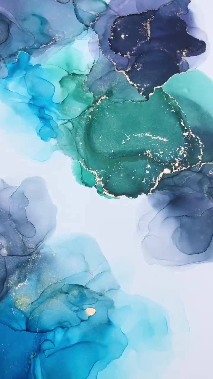 Painting Art & Collectibles Cornflower Original Alcohol ink art